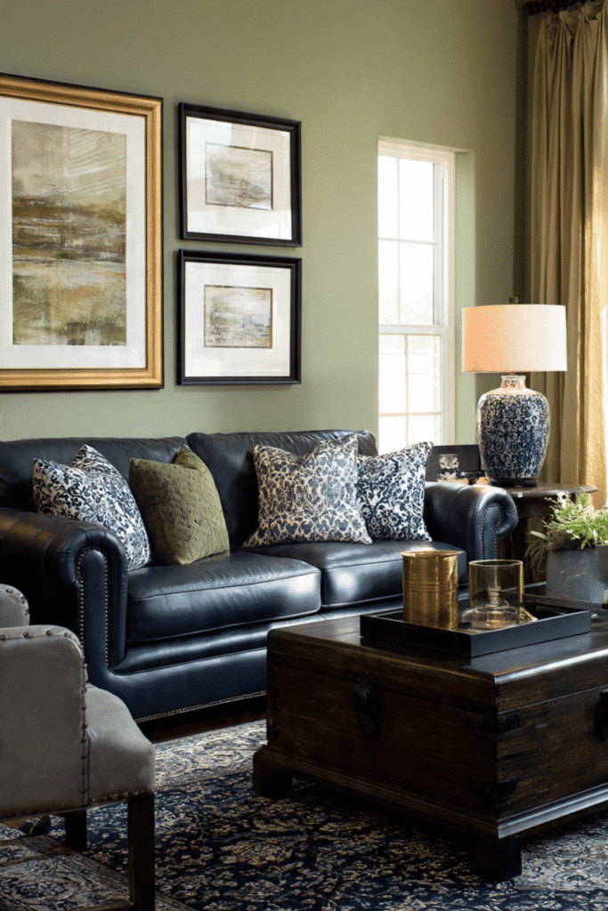 Sage Green and Navy Blue Depth