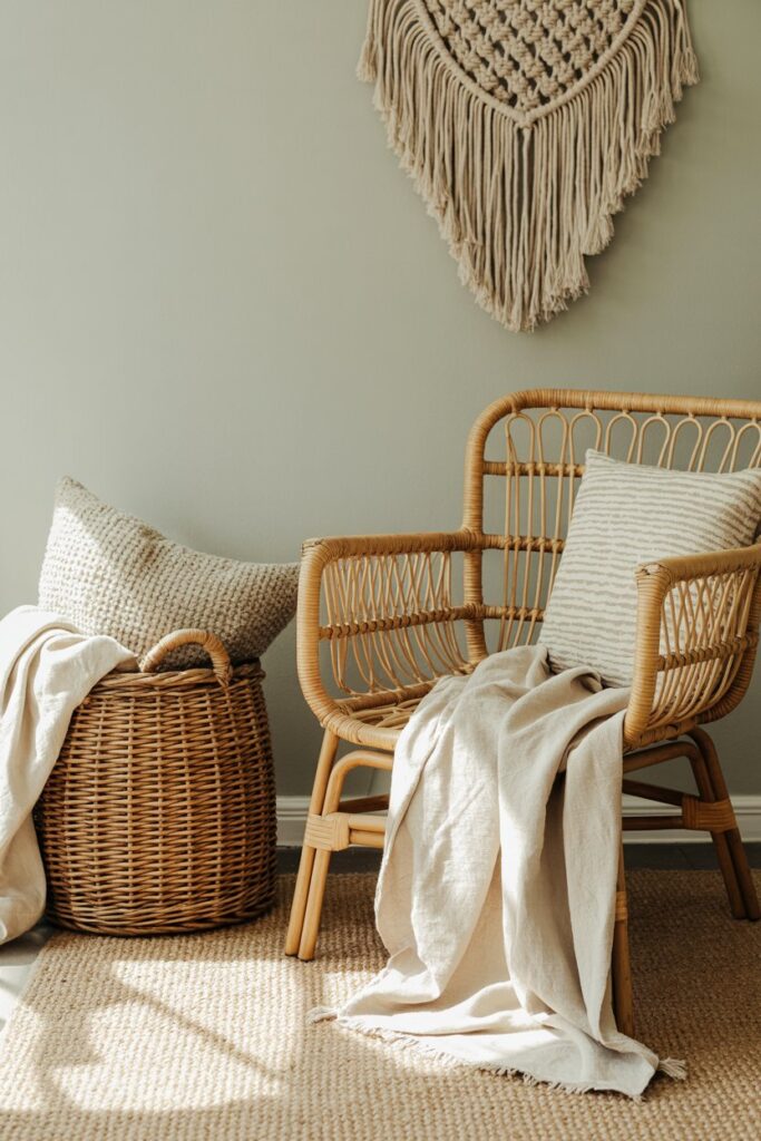 Sage Green and Woven Textures