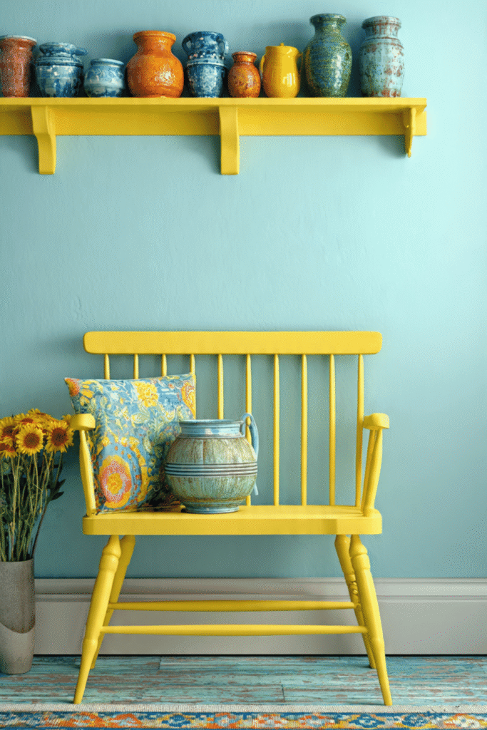 The Painted Farmhouse Bench