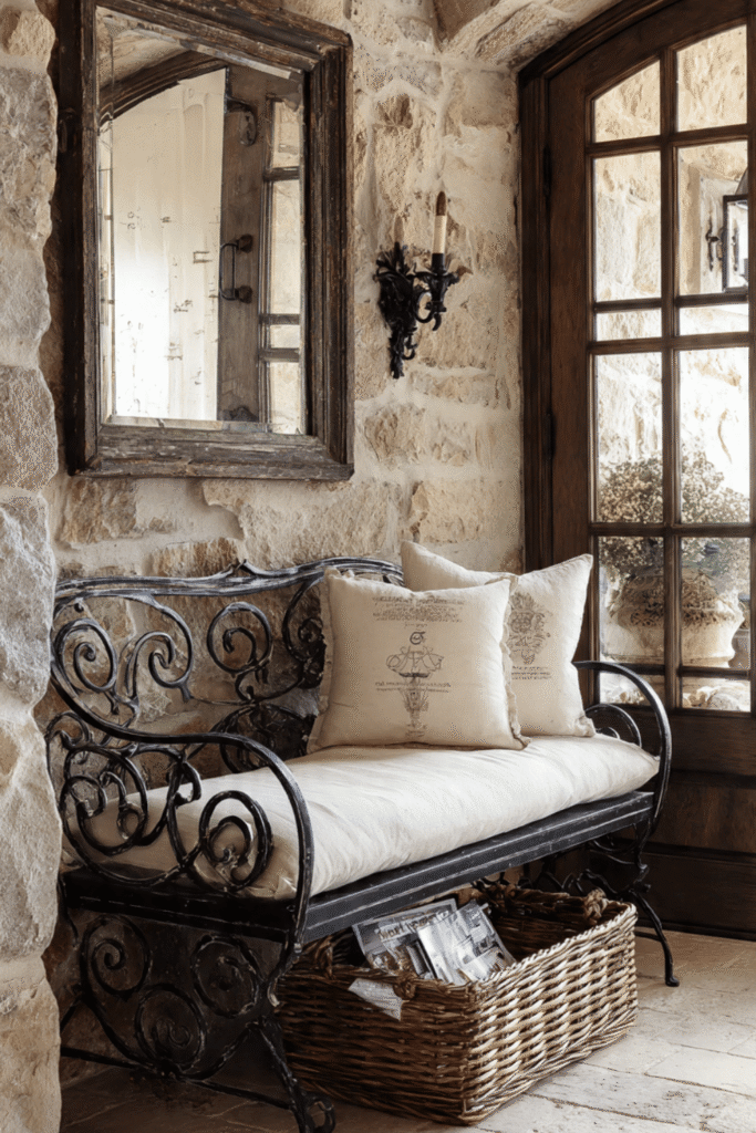 The Wrought Iron and Wood Bench