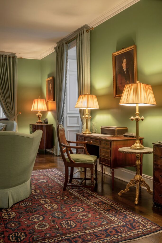 Traditional Comfort with Sage Green Elegance