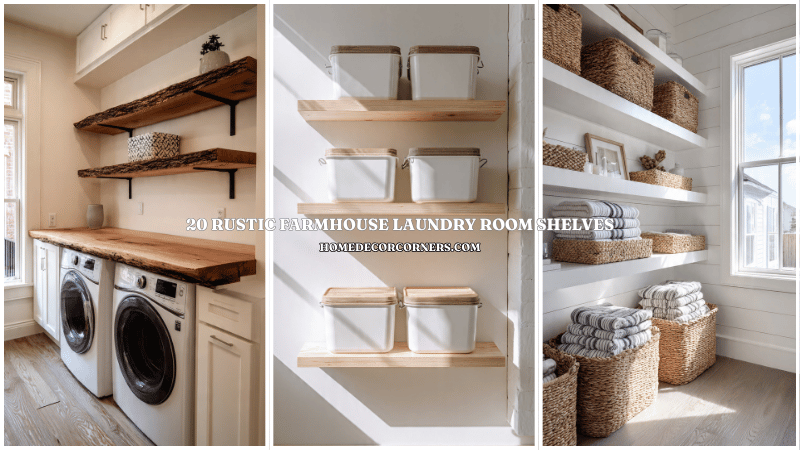 20 Rustic Farmhouse Laundry Room Shelves