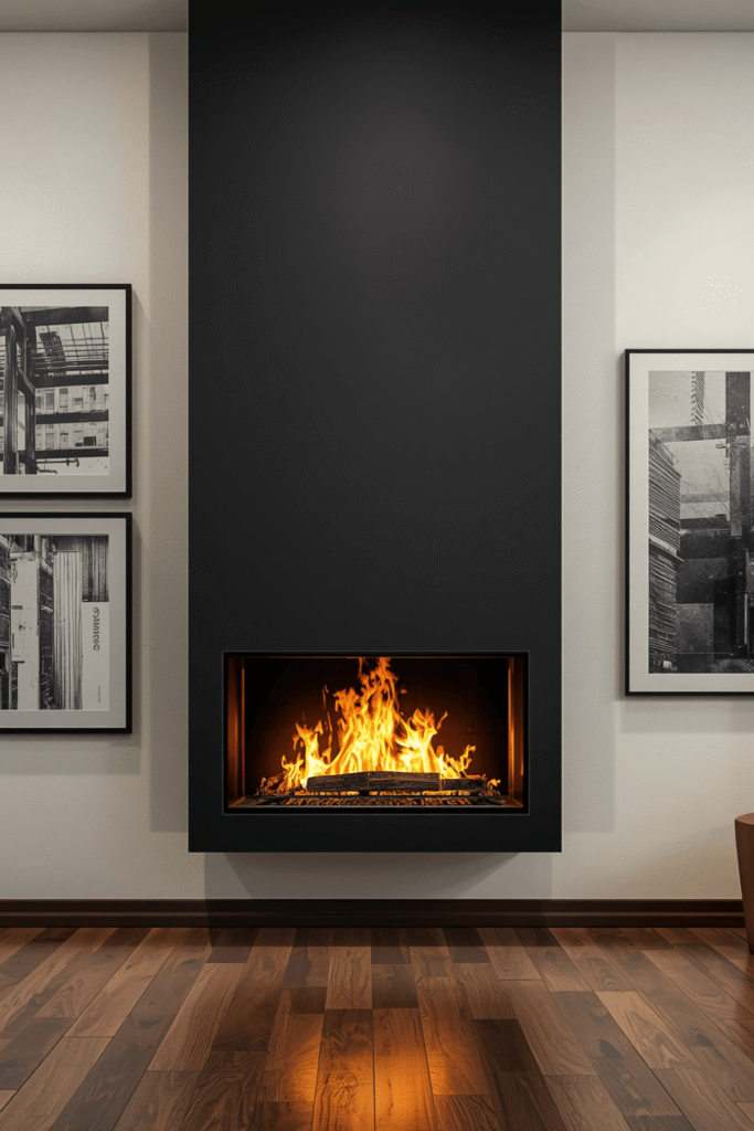 Floating Black Steel Box Fire