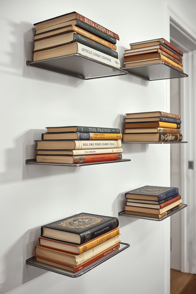Floating Book Stack Ledges