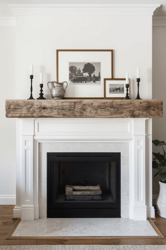 Floating Oak Beam Header