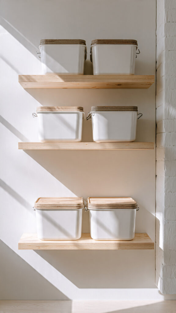 Floating Plywood Shelves with Edge Banding