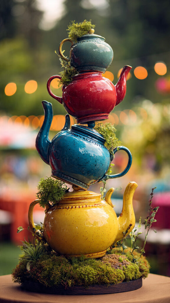 Gravity-Defying Teapot Centerpieces