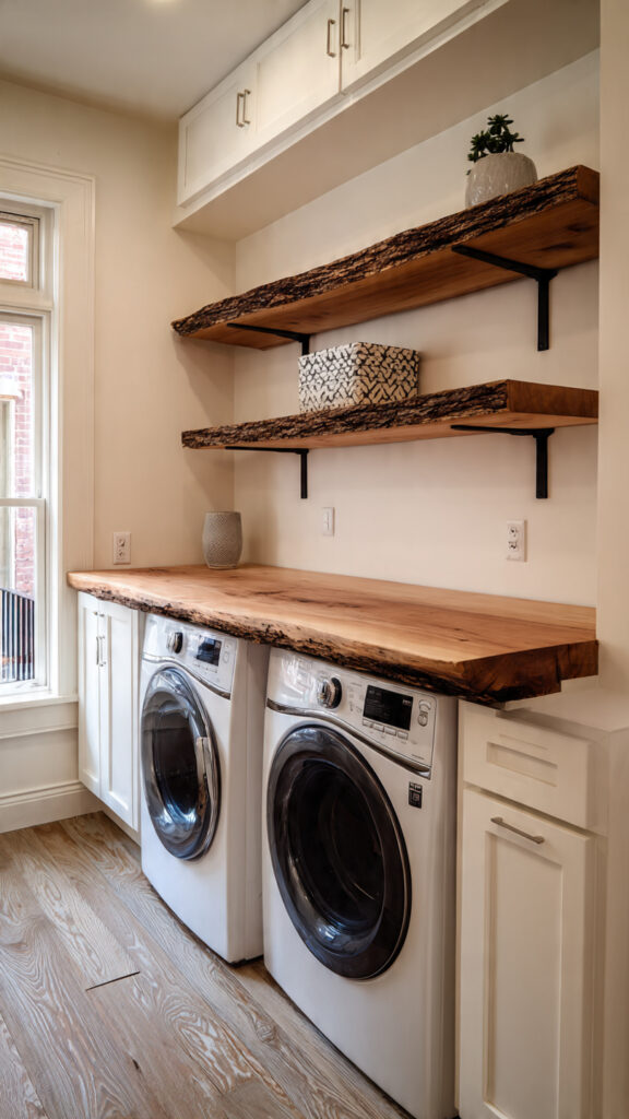 Live Edge Cedar Slags with Black Brackets