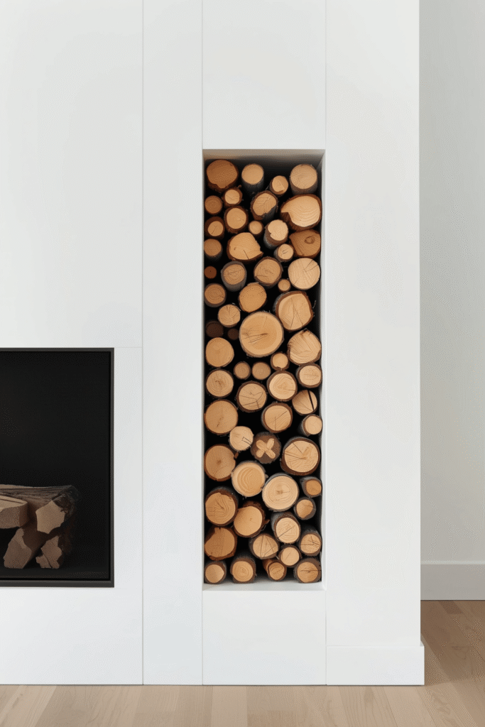 Recessed Log Storage Feature