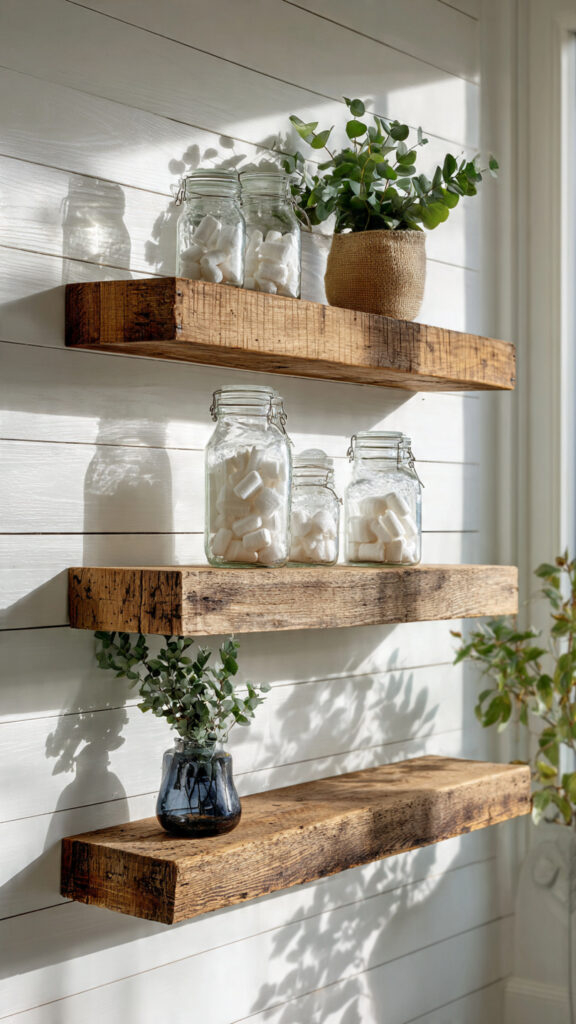 Reclaimed Barn Wood Floating Shelves