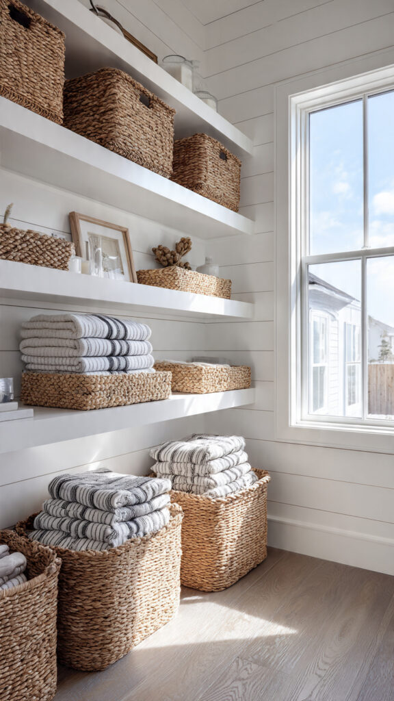 Shiplap-Backed Built-in Shelving